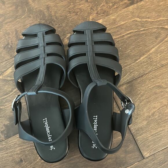 NWOT Jeffrey Campbell Candied Black Rubber Platform Sandals - Picture 4 of 10